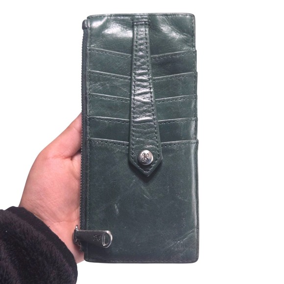 HOBO Handbags - Hobo Linn Green Leather Snap Card Wallet Case Holder Organizer